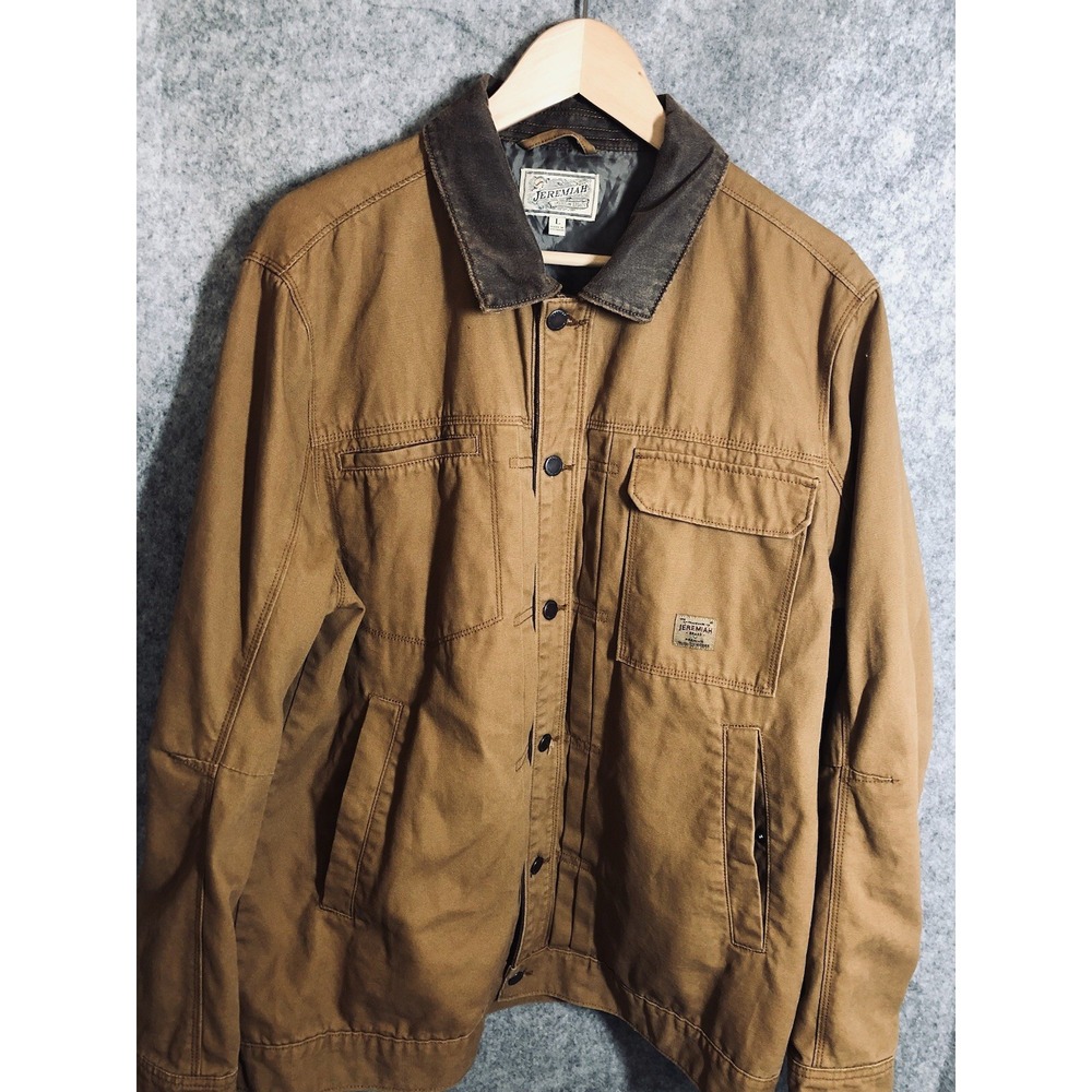 Jerimiah Jacket Mens Large Brown Canvas Workwear Barn Field Coat American Legacy